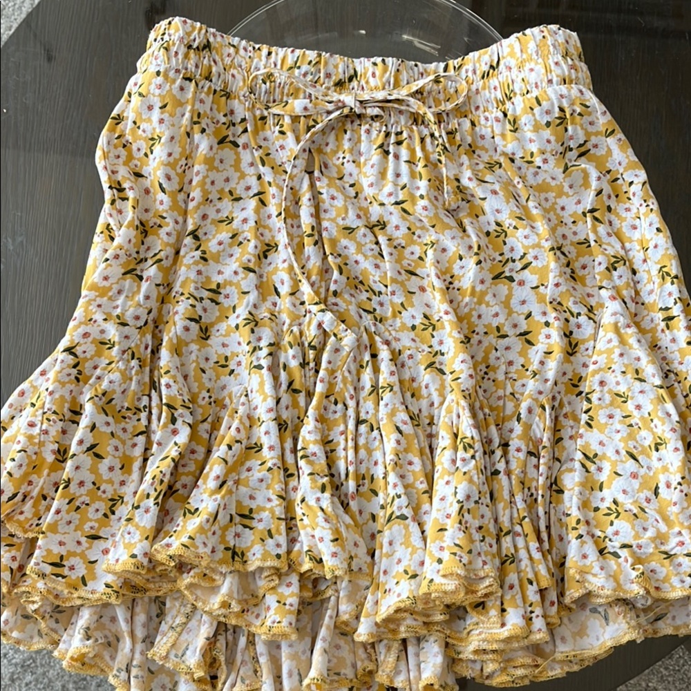 Floral Yellow Skirt